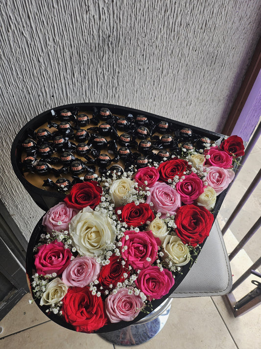 Caja Floral con chocolates