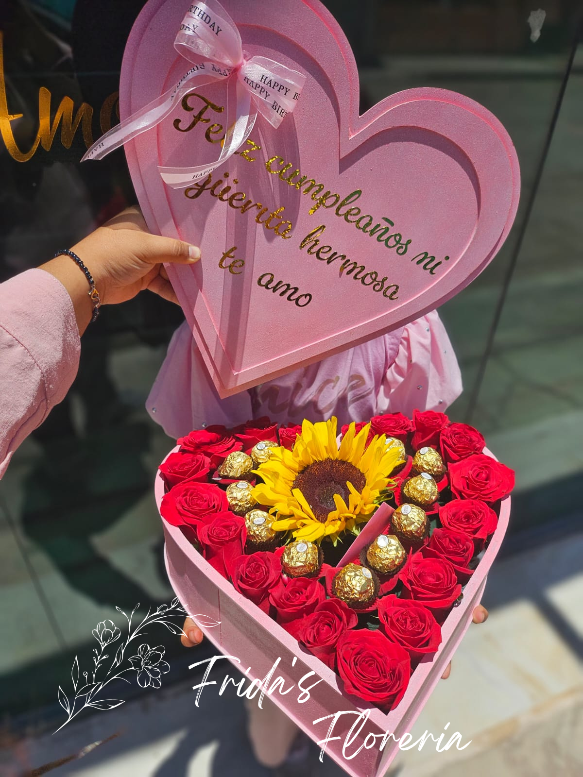Corazon Girasol con Ferreros