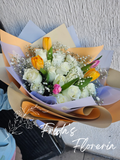 5 Tulipanes y 24 Rosas