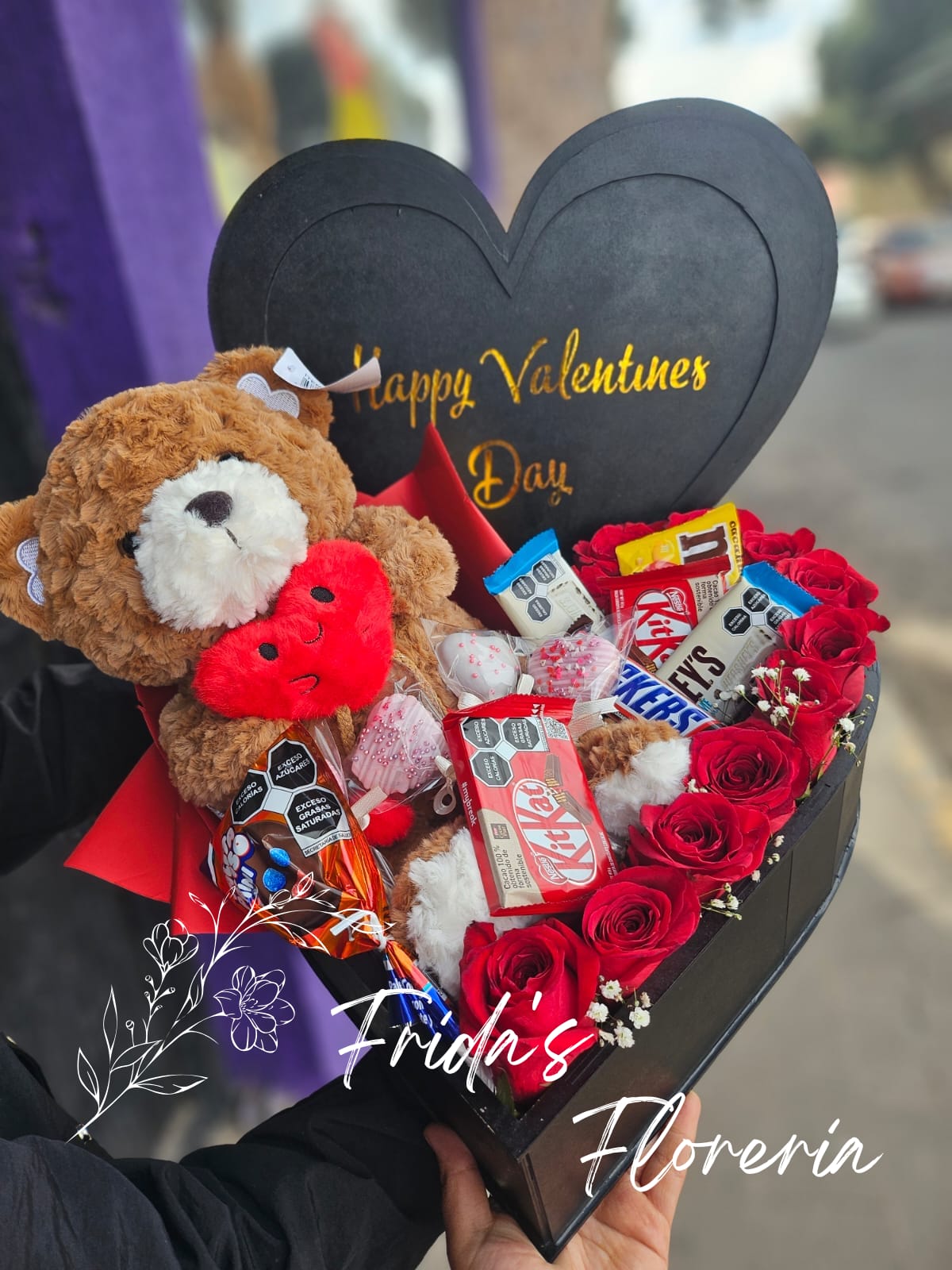 Caja osito con rosas