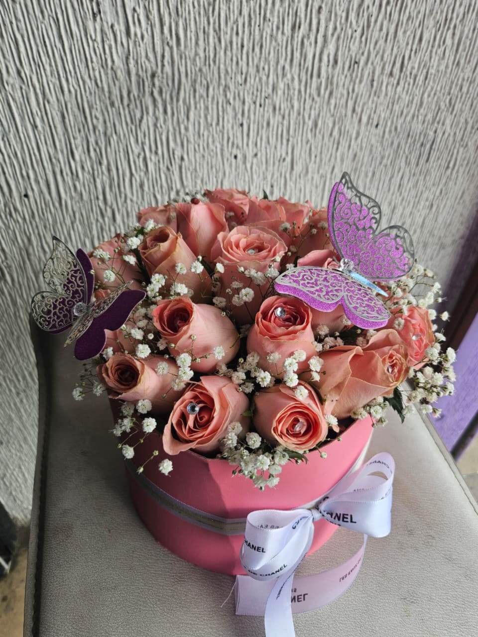 Bouquet rosa redondo