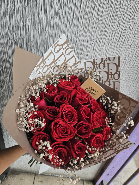 Ramo de 24 rosas rojas