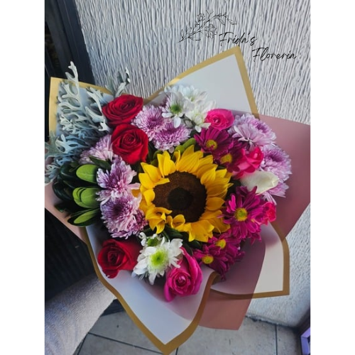 Girasol con rosas mixto