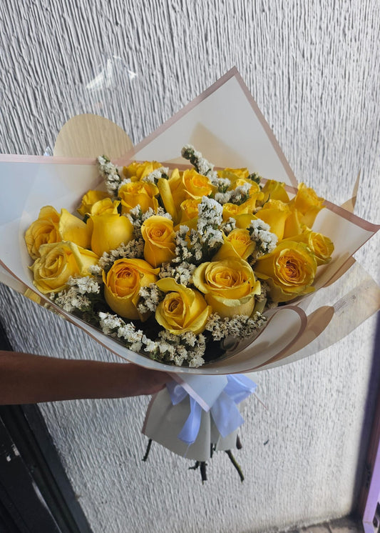 24 rosas amarillas