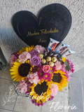 Caja de Girasol con chocolates